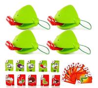 Chameleon Tongue Shooting Game, Frog Tongue Game, Insect Cardboard Included, Multiplayer, Funny Family Desktop Interactive Toys (Green, 4pcs)