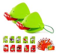 Chameleon Tongue Shooting Game, Frog Tongue Game, Insect Cardboard Included, Multiplayer, Funny Family Desktop Interactive Toys (Green, 2pcs)