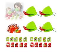 Chameleon Tongue Shooting Game, Frog Tongue Game with Mouth Mask for Kids, Insect Cardboard Include, for Christmas Party (4 People)