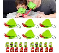 Chameleon Tongue Shooting Game, Lizard Party Blower Masks with Blowing Air Chameleon Tongue Game for Kids, Insect Cardboard Included (6pcs)