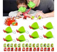 Chameleon Tongue Shooting Game, Lizard Party Blower Masks with Blowing Air Chameleon Tongue Game for Kids, Insect Cardboard Included (8pcs)