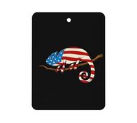 Chameleon U.S. Flag Hanging Car Air Fresheners 1Pcs Aromatherapy Tablets Automotive Fragrance Scented Card Decor Square
