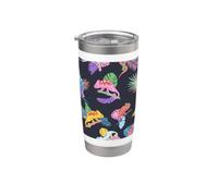 Chameleon Vibrant Colorful Tropical Exotic Animals Leaves Stainless Steel Insulated Tumbler