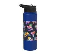 Chameleon Vibrant Colorful Tropical Exotic Animals Leaves Stainless Steel Insulated Water Bottle