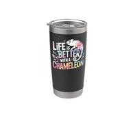 Chameleon Watercolor Life is Better with A Chameleon Stainless Steel Insulated Tumbler