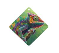 Chameleon with Rainbow Color 1 PCS Car Air Freshener Hanging Aromatherapy Tablets Automotive Ornament for Auto Room Bathroom Bedside Rhombus