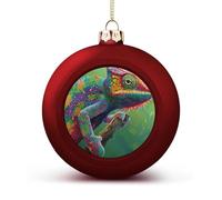 Chameleon with Rainbow Color Christmas Balls for Tree Decoration PC Baubles Hanging Ornaments Festive Decor 2PCS