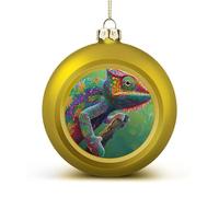 Chameleon with Rainbow Color Christmas Balls for Tree Decoration PC Baubles Hanging Ornaments Festive Decor 2PCS