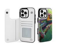 Chameleon with Rainbow Color Mobile Phone Flip Cases Compatible with iPhone 16/16 Plus/16 Pro/16 Pro Max/16 E/16 SE4 Anti-Scratch Covers