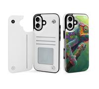 Chameleon with Rainbow Color Mobile Phone Flip Cases Compatible with iPhone 16/16 Plus/16 Pro/16 Pro Max/16 E/16 SE4 Anti-Scratch Covers