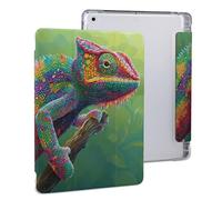 Chameleon with Rainbow Color Stylish Tri-fold Tablet Case Compatible with IPAD 2020 （10.2in） Anti-Scratch Covers with Pen Slot