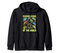 Chameleons of the World Educational Colorful Reptile Lizard Zip Hoodie