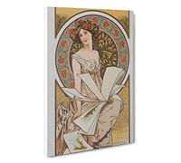 Chamenois Caldenar By Alphonse Mucha Canvas Print | Gallery Wrapped 30mm Frame Wall Art | 30x20 inches | Ready to Hang | Classic Picture | Living Room Bedroom Lounge Office