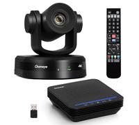 Chameye 4K Conference Room Camera and Microphone, 10x Optical Zoom with AI Tracking PoE PTZ Camera & Bluetooth Microphone Bundle, for Zoom/Teams/Webex Meetings,CB101
