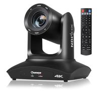 Chameye 4K PTZ Camera NDI, 20X Optical Zoom, AI Auto Tracking, HDMI/USB3.0/LAN(PoE) PTZ Camera for Church Services, Education, Video Conferences, YouTube & OBS Streaming, C420T Black