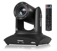Chameye 4K PTZ Camera | NDI HX, 20X Optical Zoom, AI Auto Tracking, HDMI/USB3.0/LAN(PoE) PTZ Camera for Church Services, Education, Video Conferences, YouTube & OBS Streaming (C420T Black)