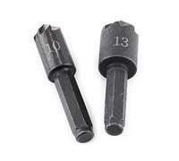 Chamfer Bit, 7 Flute 82 Degrees 1 4 Inch Hex Shank High Carbon Steel Countersink Cutter for Wood and Soft Materials 2pcs