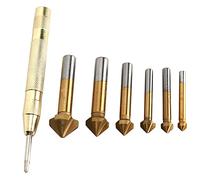 Chamfer Drill Bit Woodworking Anti- Ti-Plating with Center Punch 6PCs