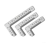 Chamfer Measuring Gauge 304 Stainless Steel, 90 Degree Angle Caliper, Chamfer Depth Width Measurement Tool for Machining Metalwork(90° -3pcs)