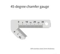 Chamfer Measuring Gauge 304 Stainless Steel, 90 Degree Angle Caliper, Chamfer Depth Width Measurement Tool for Machining Metalwork(45° small)