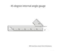 Chamfer Measuring Gauge 304 Stainless Steel, 90 Degree Angle Caliper, Chamfer Depth Width Measurement Tool for Machining Metalwork(45° inner angle)