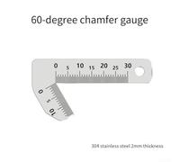 Chamfer Measuring Gauge 304 Stainless Steel, 90 Degree Angle Caliper, Chamfer Depth Width Measurement Tool for Machining Metalwork(60° small)