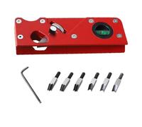 Chamfer Planer, Woodworking Plane Edge Corner Flattening Tool with 6 Cutters, 45 Degree Bevel Edge Corner Plane Manual Hand Chamfering Planer Tools (Red)