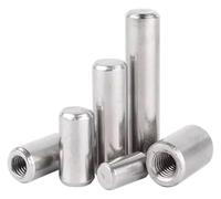 Chamfering Flat Carbon Steel Cylindrical， Internal Thread Dowel Pin 304 Stainless Steel Flat Head M3-M6 Pack of 5(6X28XM4 5pcs)