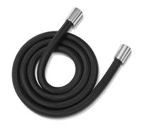 Chamfering Flat Carbon Steel Cylindrical， Nylon and Metal Handheld Shower Hose Multicolor(Black-1.5meter)