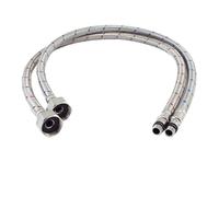 Chamfering Flat Carbon Steel Cylindrical， Stainless Steel Braided Mixed Hot Cold Water Hose for Kitchen Bathroom Faucet 60cm G1 2