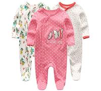 Chamie Baby Clothes Newborn Sleepsuit Footed Cotton Baby Grow for Boys and Girls,3-6 Months