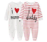 Chamie Baby Clothes Newborn Sleepsuit Footed Cotton Baby Grow for Boys and Girls,3-6 Months