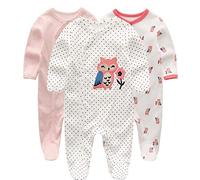 Chamie Baby Clothes Newborn Sleepsuit Footed Cotton Baby Grow for Boys and Girls,6-9 Months