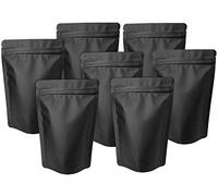 Chamigon 100 Pack Matte Black Mylar Stand Up Bags - 3.3x5.1 Inches Smell Proof Resealable Pouch Bag, Sealable Foil Packaging Zipper Pouches for Food Storage