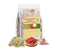 Chamomile Goji Berry Tea for Relaxation & Immune Support 24 Loose Leaf Teabags - Natural Detox Tea for Women & Men - 6 Herbal Ingredients with Lemongrass, Peppermint, Orange Peel and Calendula