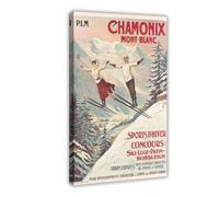 Chamonix Mont Blanc Canvas Poster Bedroom Decor Landscape Office Room Decor Gift 16x24inch(40x60cm)