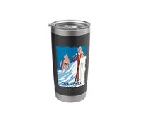 Chamonix Mont Blanc French Alps Ski Winter Sport Vintage Stainless Steel Insulated Tumbler