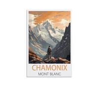 Chamonix Mont Blanc Vintage Travel Poster 08x12inch(20x30cm) Wall Decor Painting Canvas Wall Art Living Room Poster Bedroom