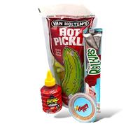 ChamoyGuysUK Hot & Spicy Pickle Kit | Includes 1 x Hot & Spicy Pickle, 1 x Fruit Roll Up, 1 x Lucas Gusano Chamoy or 1x Mini Homemade Bottle of Chamoy, 1 x Chamoy Guys Tajin
