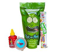 ChamoyGuysUK Pickle Rick Pickle Kit | Includes 1 x Pickle Rick Pickle, 1 x Fruit Roll Up, 1 x Lucas Gusano Chamoy or 1x Mini Homemade Bottle of Chamoy, 1 x Chamoy Guys Tajin