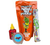 ChamoyGuysUK Sour Pickle Kit | Includes 1 x Sour Pickle, 1 x Fruit Roll Up, 1 x Lucas Gusano Chamoy or 1x Mini Homemade Bottle of Chamoy, 1 x Chamoy Guys Tajin