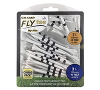 Champ My Hite Flytees - Golf Tees - 40x 83mm & 10x 44mm, Black / White