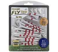 Champ My Hite Flytees - Golf Tees - 40x 83mm & 10x 44mm, Red / White