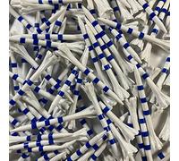 Champ Striped Plastic Golf Tees - Zarma My Hite FLYtee - 100 Count, 2 3/4"- White/Blue with Stripes - Improved Durability and Distance - 5X More Durable Than Wood