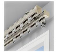 Champagne 10.8FT Double Rail Sliding ain Track - Room Divider for & Walls Ceiling/Wall Mount Ideal RV Space Separator & Easy to Inll