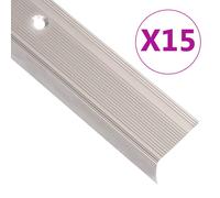 vidaxl - Aluminum Stair Nosing Champagne 100cm - Anti-Slip l-Shaped Edges - 15 pcs Lightweight Stair Step Covers