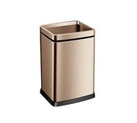 Champagne 12L Stainless Steel Trash Can - Kitchen Bathroom Toilet Office Waste Bin - Large Capacity Sleek Design for Home & Living Room Simple & Stylish Recycling Bin