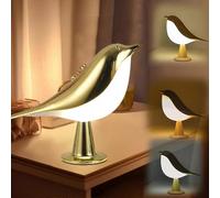(Champagne) 2 in 1 Aroma Lumibird Lamp Diffuser,3 Color Temperature Small Bird Table Lamp