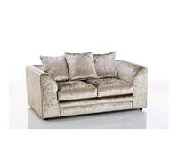 (Champagne, 2 seater) Leo Crushed Velvet 3 & 2 Seater Sofa Set