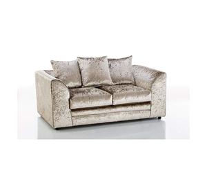 (Champagne, 2 seater) Leo Crushed Velvet 3 & 2 Seater Sofa Set